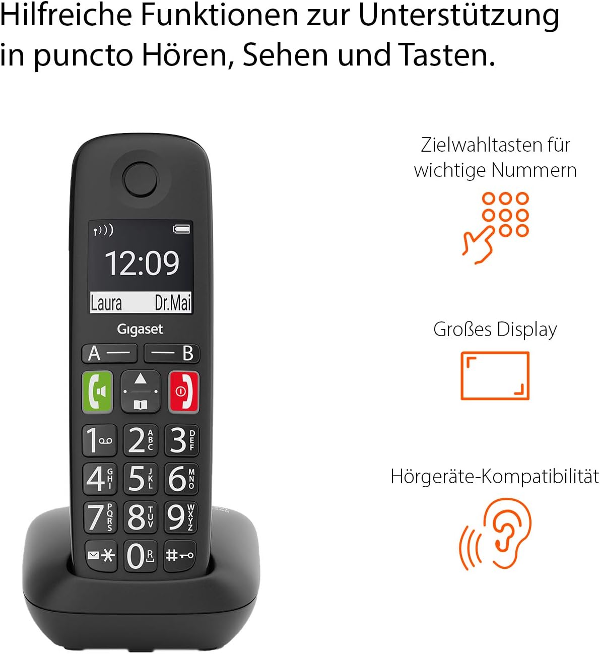 Gigaset E290 Schnurlostelefon schwarz