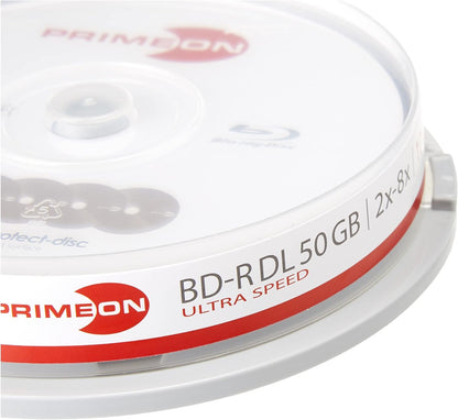 PRIMEON BD-R DL 50GB/2-8x Cakebox (10 Disc), ultra-protect-disc Surface