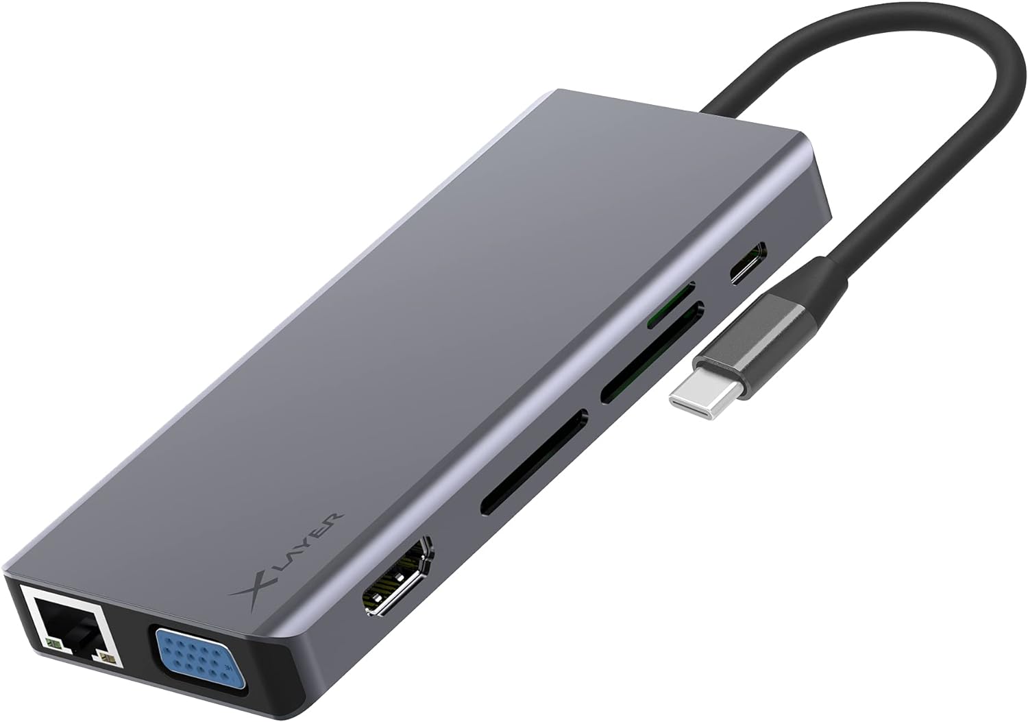 XLayer USB 3.0 Typ-C Hub 13-in-1 Grey