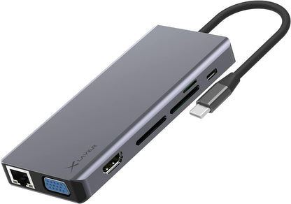 XLayer USB 3.0 Typ-C Hub 13-in-1 Grey