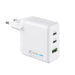XLayer Powercharger USB-C Schnellladegerät I 65W PD I GaN Charger I 3-Port I kompatibel mit MacBook Pro/Air, iPhone 15 Pro Max/15/14 Pro Max/14/13, iPad Pro, Galaxy S23 Ultra/S22, Lenovo, weiß