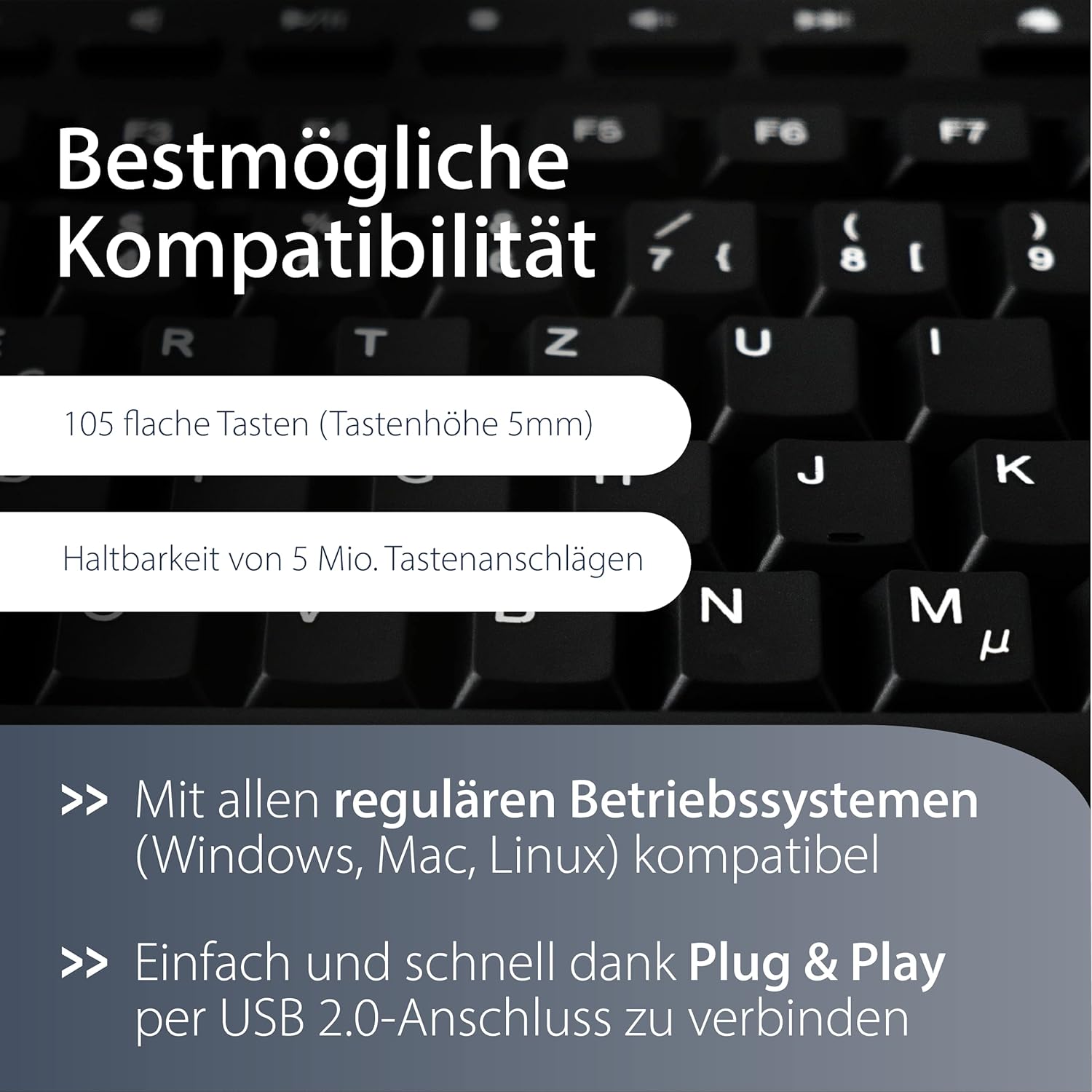 MediaRange kabelgebundene Tastatur, QWERTZ