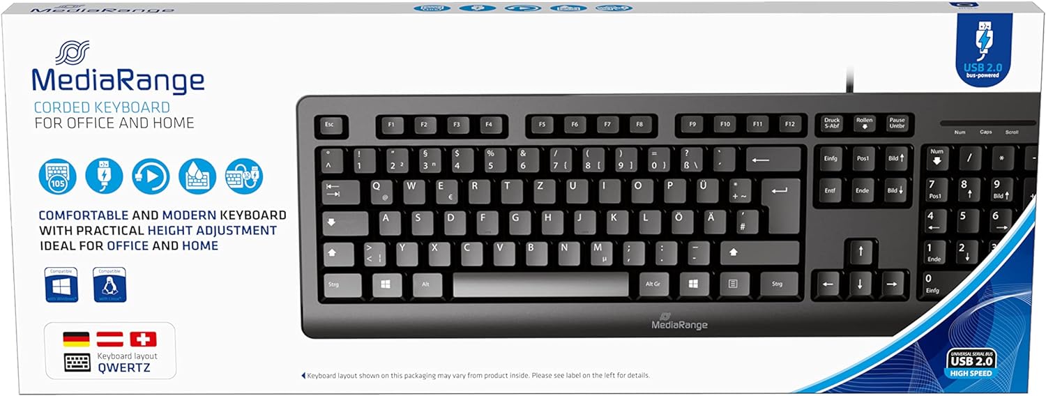 MediaRange kabelgebundene Tastatur, QWERTZ