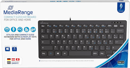 MediaRange kabelgebundene Kompakt-Tastatur mit 78 ultraflachen Tasten, QWERTZ