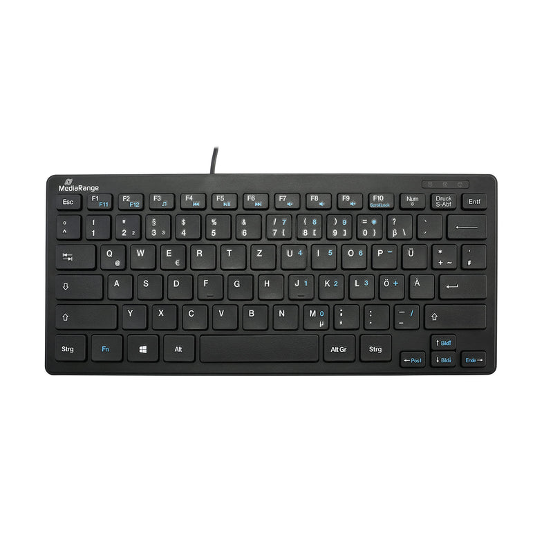 MediaRange kabelgebundene Kompakt-Tastatur mit 78 ultraflachen Tasten, QWERTZ