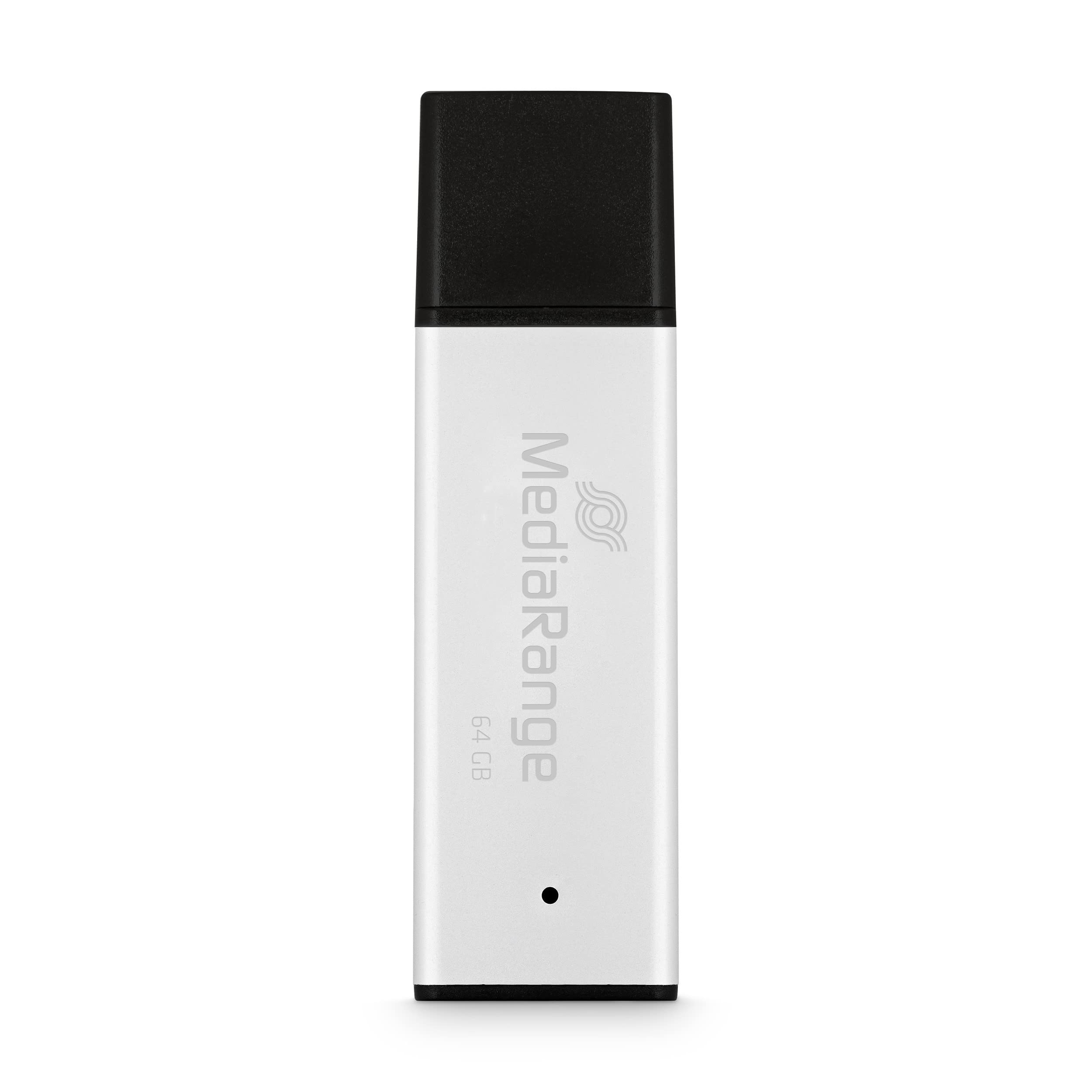 MediaRange USB-Stick MR1901 silber, schwarz 64 GB