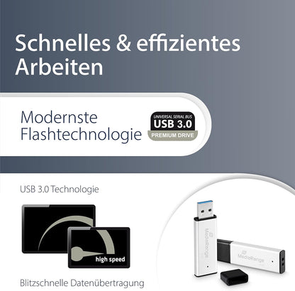MediaRange USB-Stick MR1901 silber, schwarz 64 GB