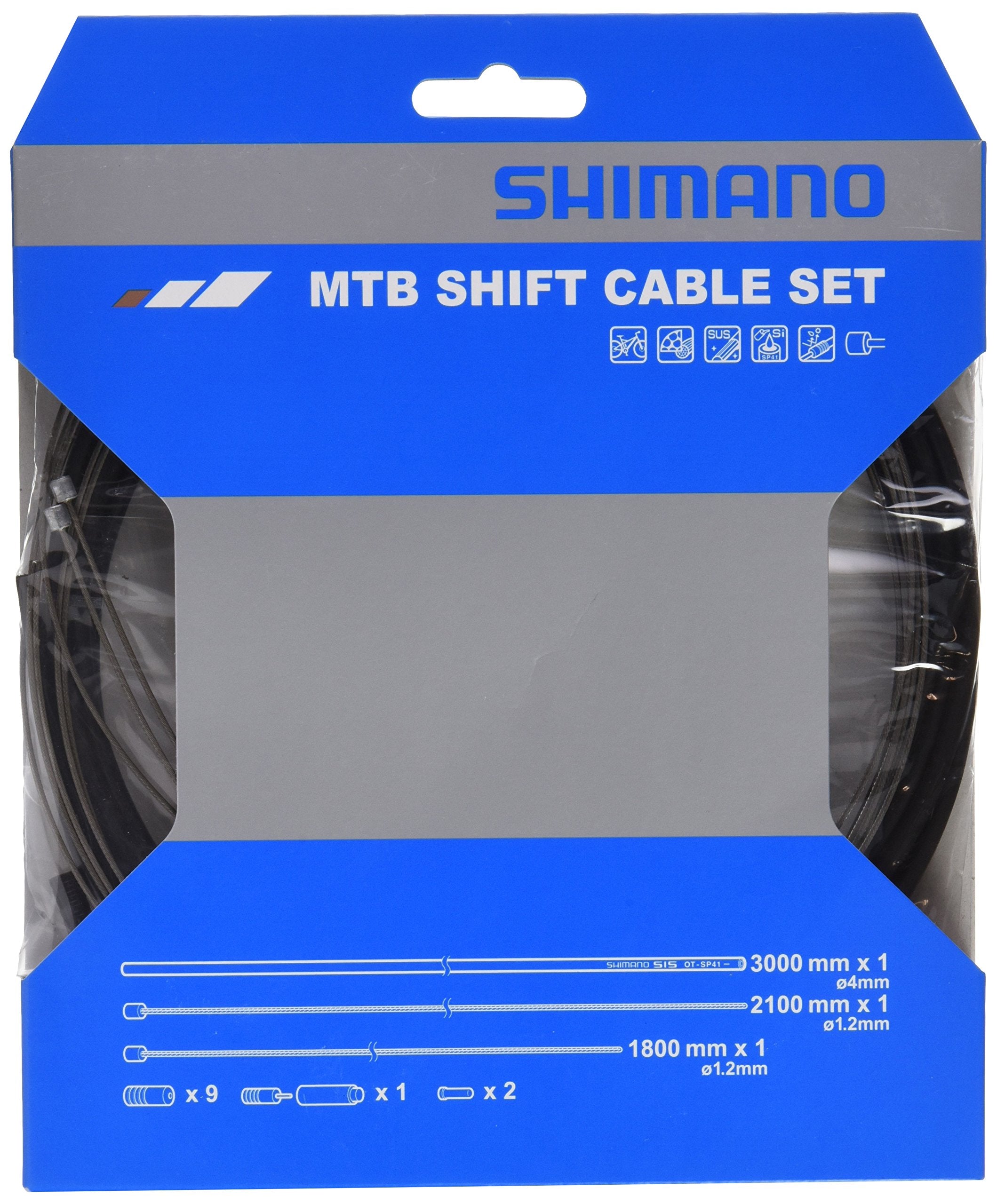 Shimano MTB gear cable set, stainless steel inner wire, black