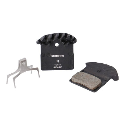 Shimano J05A-RF disc pads and spring, alloy back with cooling fins, resin