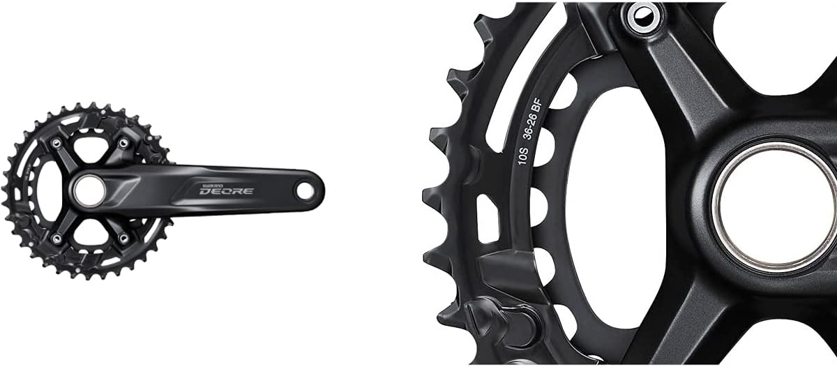 Shimano FC-M4100 Deore chainset, 10-speed, 48.8 mm chainline, 36/26T, 175 mm