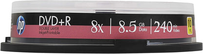 HP DVD+R DL 8X 10PK cake box HP 8.5GB 10 Pack Cake Box (Double-Layer)