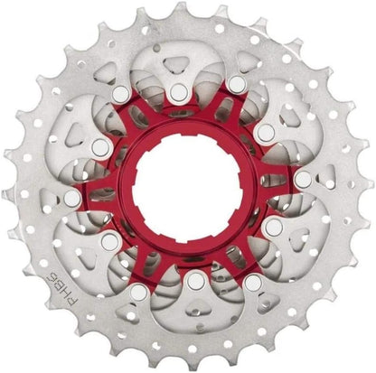 CASSETTE SUNRACE ALUMINIO METAL ROJO 10V.(11-28