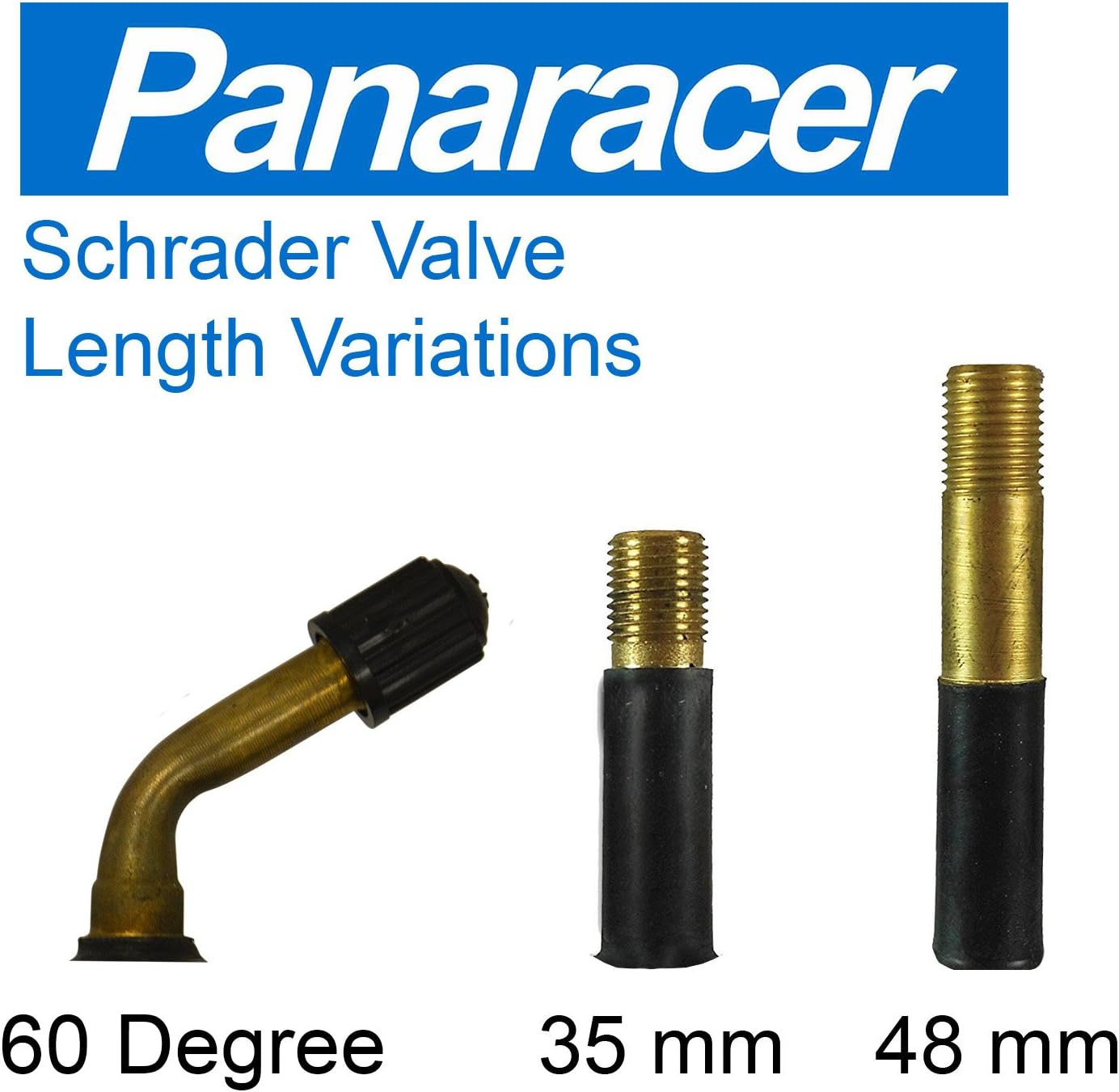 Panaracer Bicycle Tube, Schrader Valve, many different sizes, 35-48-60 mm valves, single or two pack 26X1.75/2.20 48mm stem 1 Pack