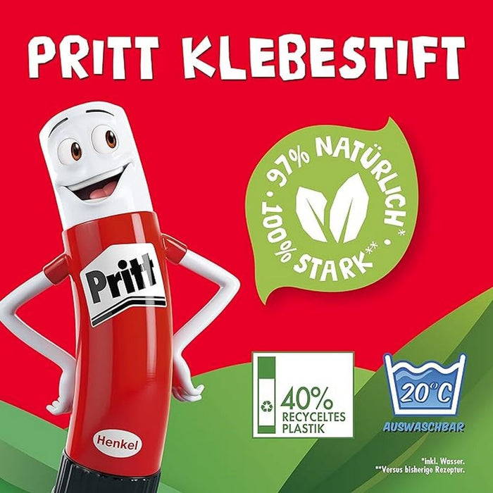 Pritt Klebestift, sicherer und kinderfreundlicher Bastelkleber für Kunst und Bastelarbeiten, starker Kleber für Schule & Bürobedarf, 5x43g Pritt Stift