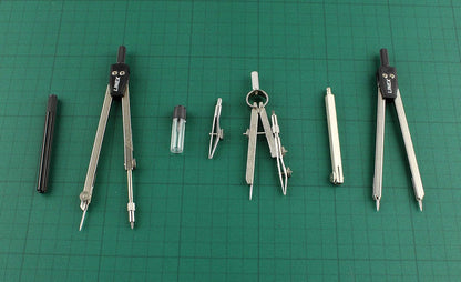 Linex 22 Zirkel-Set 6-teilig, Stifthalter, Ersatzminen, Stechzirkel, Teilzirkel, Verlängerungsstange, inkl. Einsatz mit Kniegelenk 6 Teilig