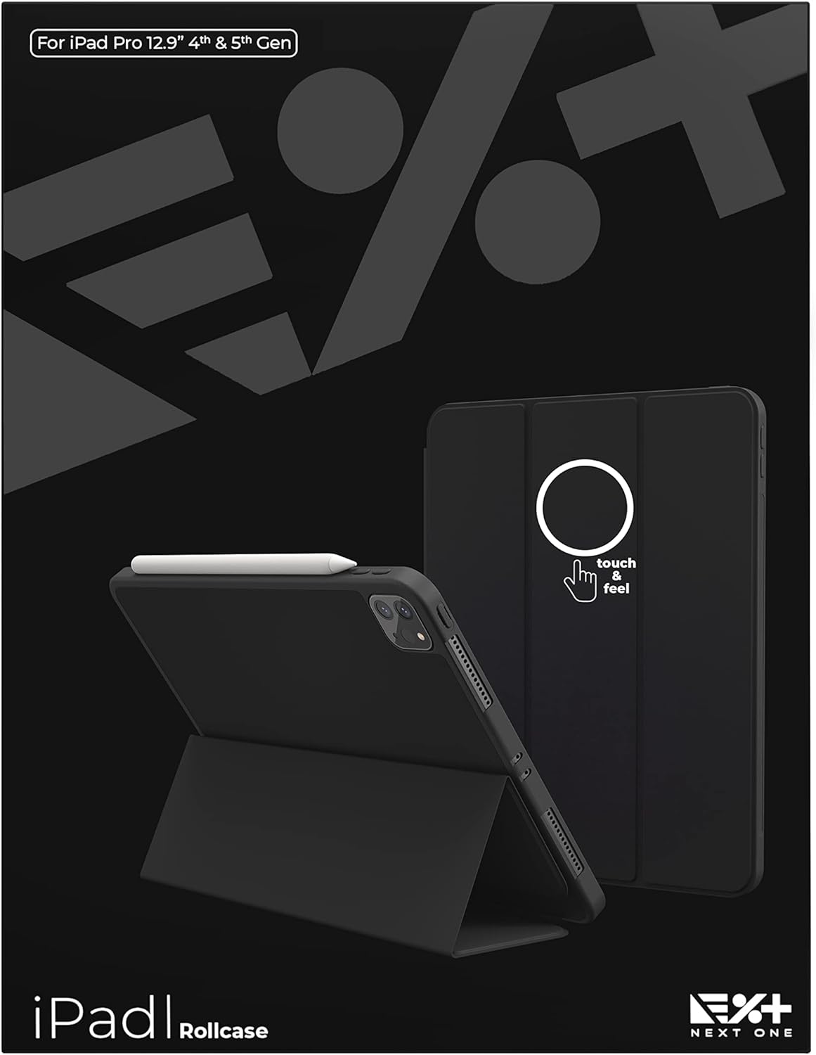 NEXT ONE Roll Case Compatible with iPad Pro 12.9"(4th Gen), iPad Pro 12.9"(5th Gen)|Black