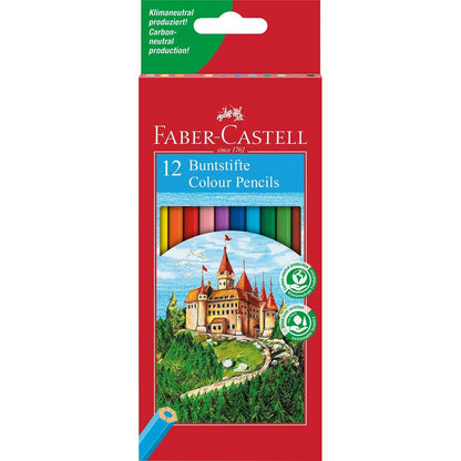 FABER-CASTELL 120112 - Buntstifte CASTLE Hexagonal, 12er Kartonetui, mehrfarbig