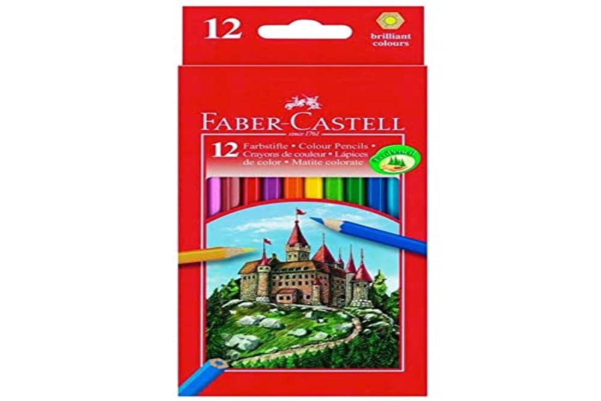 FABER-CASTELL 120112 - Buntstifte CASTLE Hexagonal, 12er Kartonetui, mehrfarbig