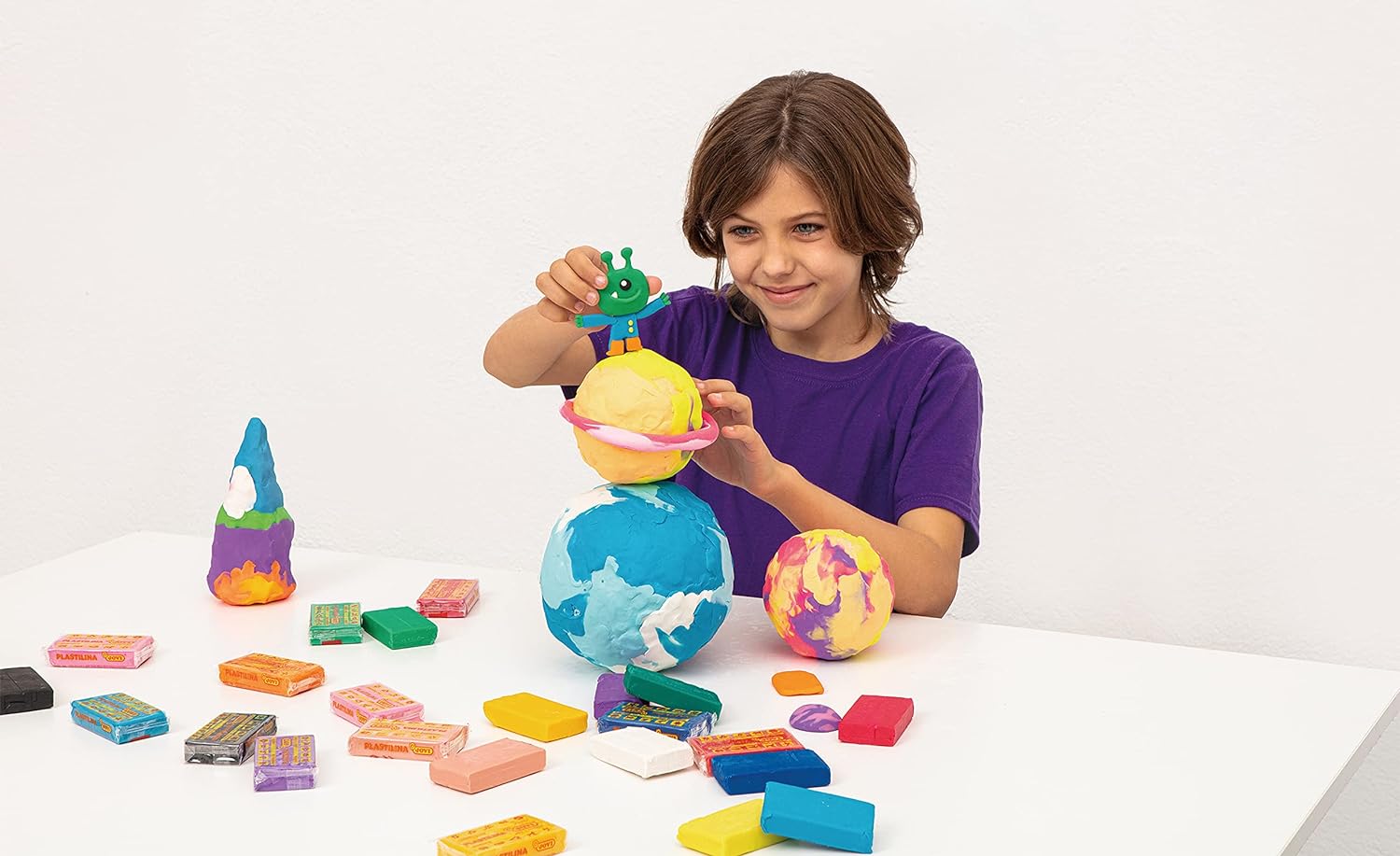 Jovi Plastiline, Easy mouldable Modelling Clay for Children Aged 2 and up, 15 Colours, 15 g Each