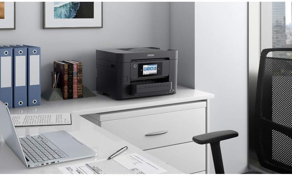 Epson Workforce Pro WF-4820DWF 4-in-1 Tinten-Multifunktionsgerät (Druck, Scan, Kopie, Fax, ADF, WiFi, Ethernet, NFC, Duplex, Einzelpatronen, DIN A4), inkl. 4 Monate ReadyPrint Flex Tintentarif