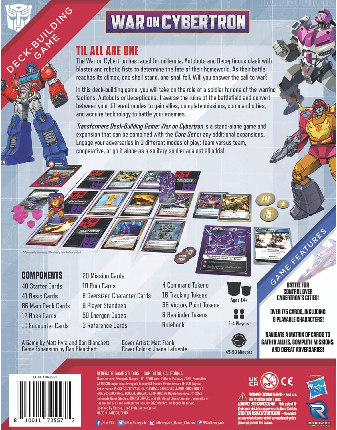 Renegade Game Studios Transformers Deck-Building Game: War On Cybertron - Stand Alone Game & Expansion, Ages 14+, 1-4 Players, 45-90 Min