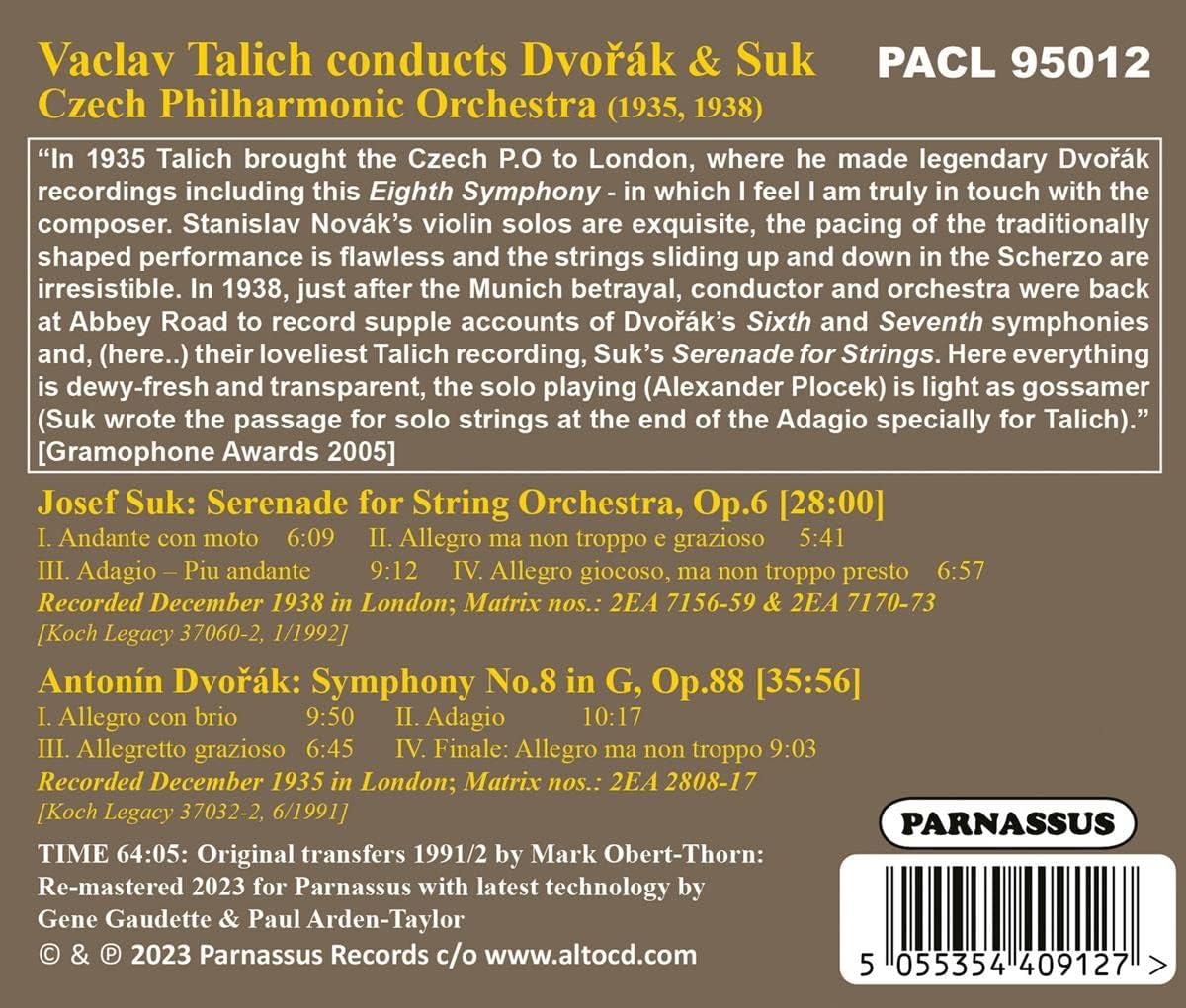 Vaclav Talich Dirigiert Dvorák & Suk