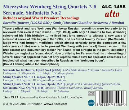 Mieczyslaw Weinberg: String Quartets Nos. 7 & 8, Serenade Op. 47/4