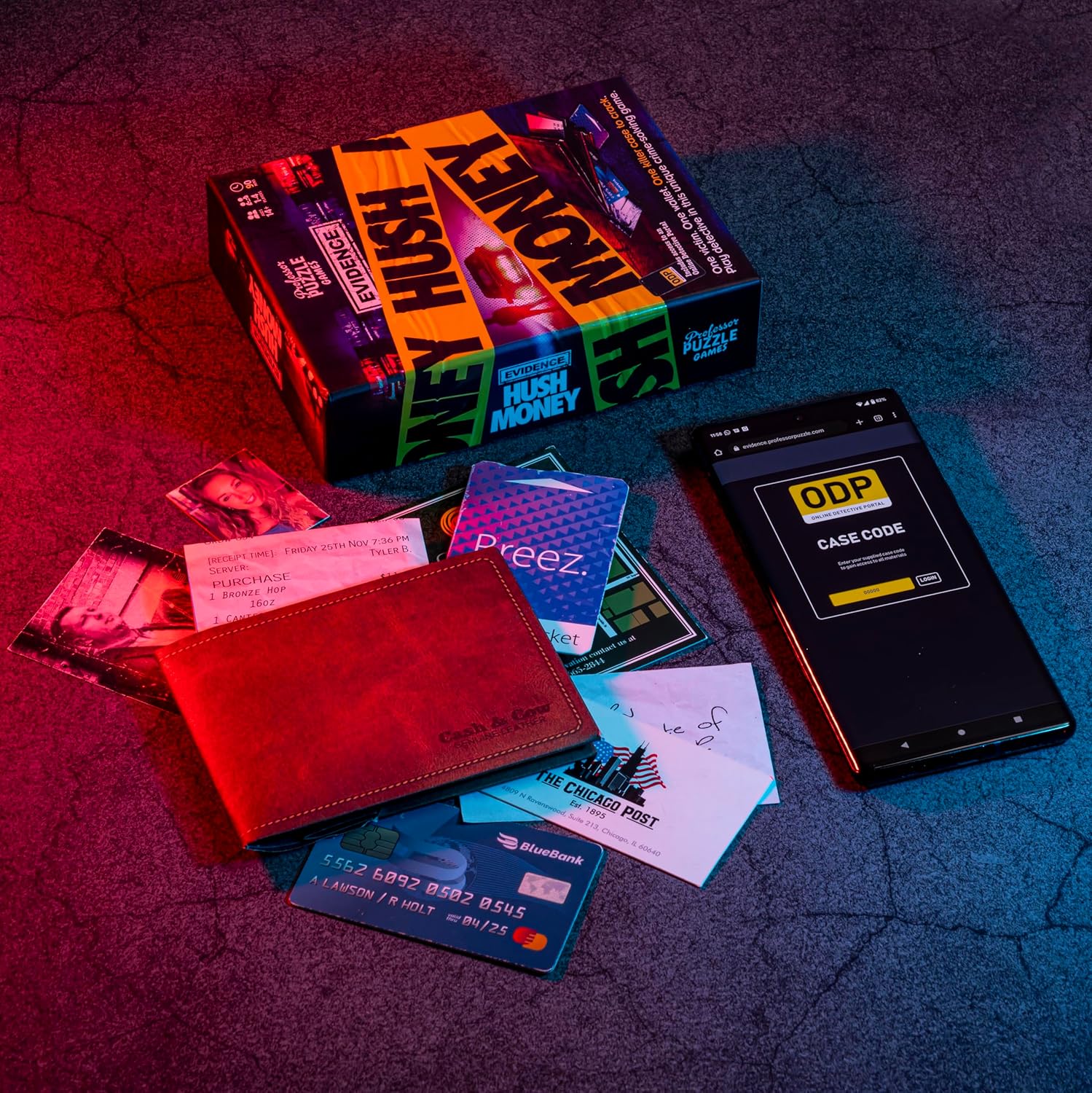 Professor Puzzle Evidence Hush Money Crime-Solving Game | Digital Hybrid