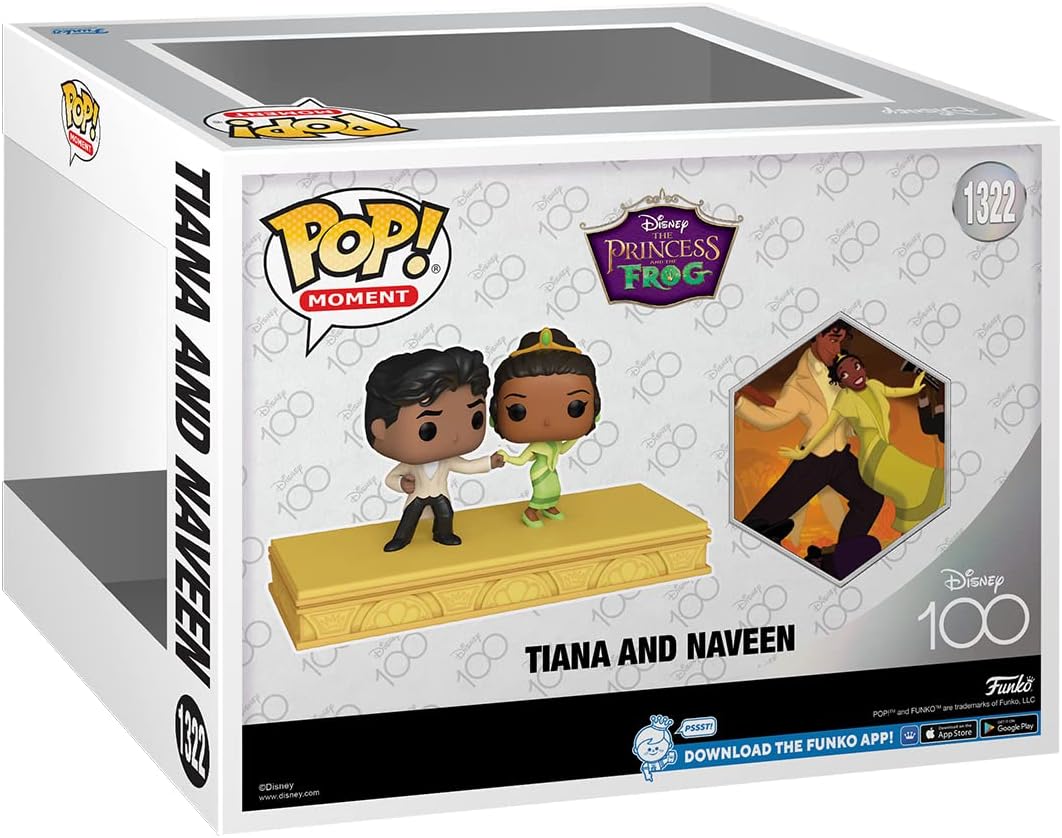 Funko Pop! Moment: Disney 100 - Princess Tiana & Naveen - Collectable Vinyl Figure - Gift Idea - Official Merchandise - Toys for Kids & Adults - Movies Fans - Model Figure for Collectors and Display