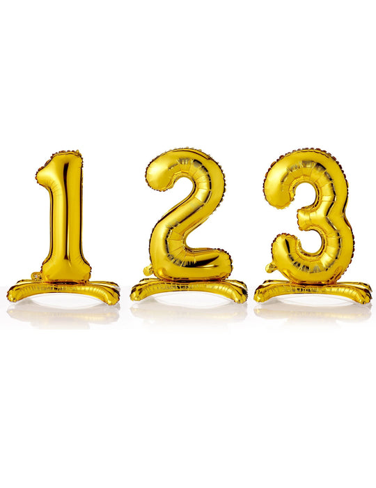 BIGIEMME SRL Freestanding Number Balloon in Gold Aluminium 70 cm