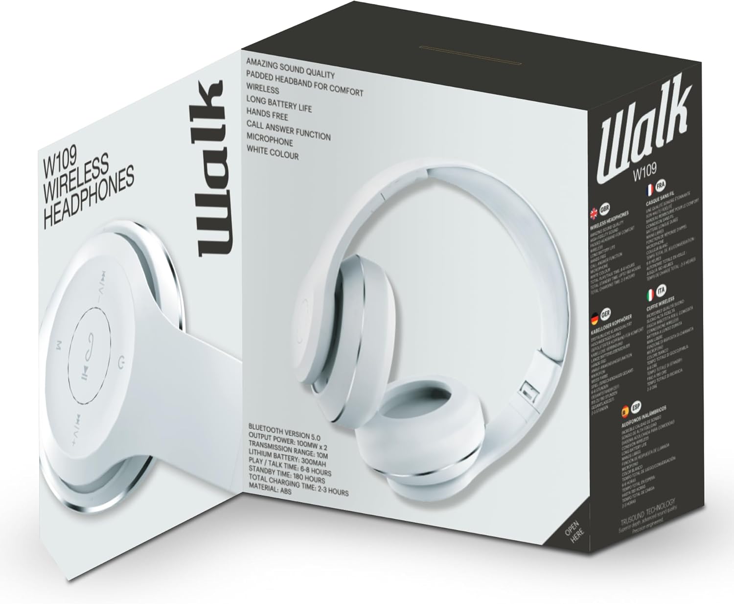 Walk Audio Wireless Headphones (White)