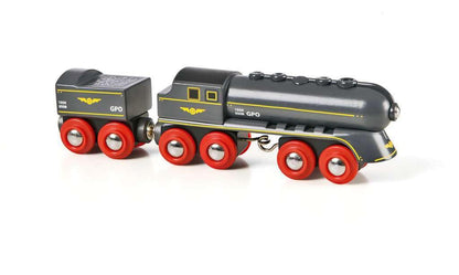 BRIO World Speedy Bullet Engine Train Toy for Kids Age 3 Years Up - Wooden Railway Set Add On Accessories