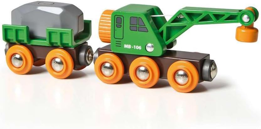 BRIO World Clever Crane Wagon for Kids Age 3 Years Up - Compatible with all BRIO Train Sets & Accessories