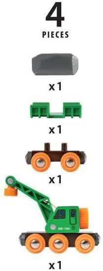 BRIO World Clever Crane Wagon for Kids Age 3 Years Up - Compatible with all BRIO Train Sets & Accessories