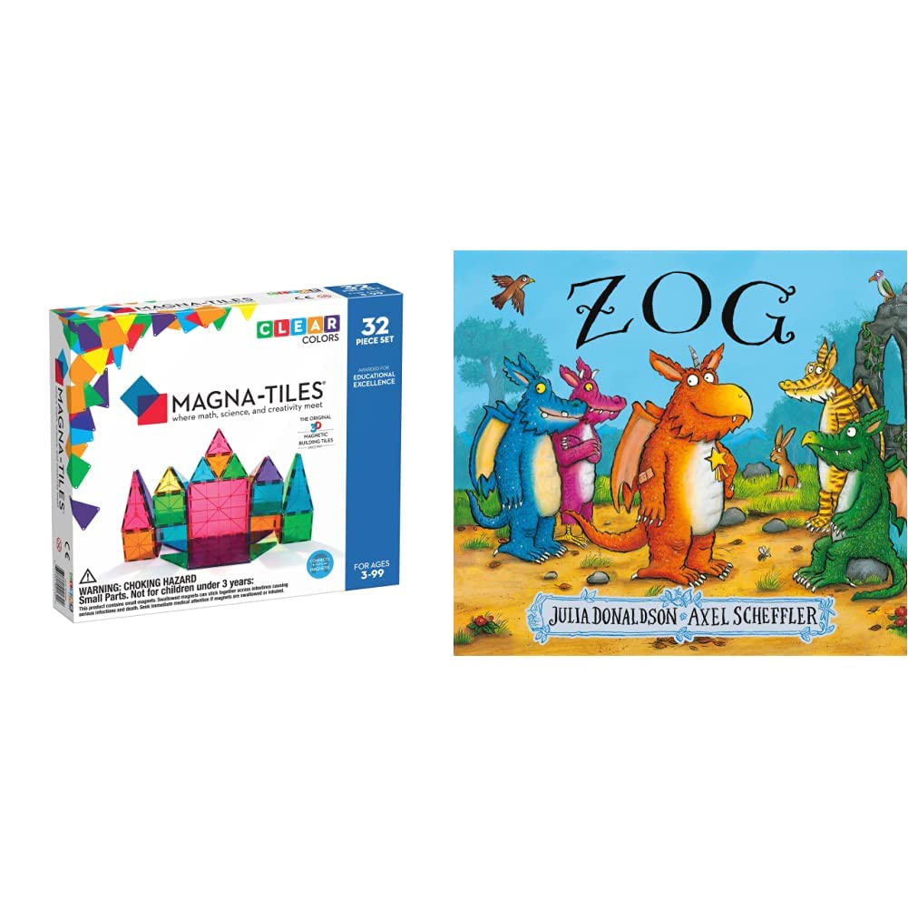Magna-Tiles Clear Colors 32 piece set & Zog