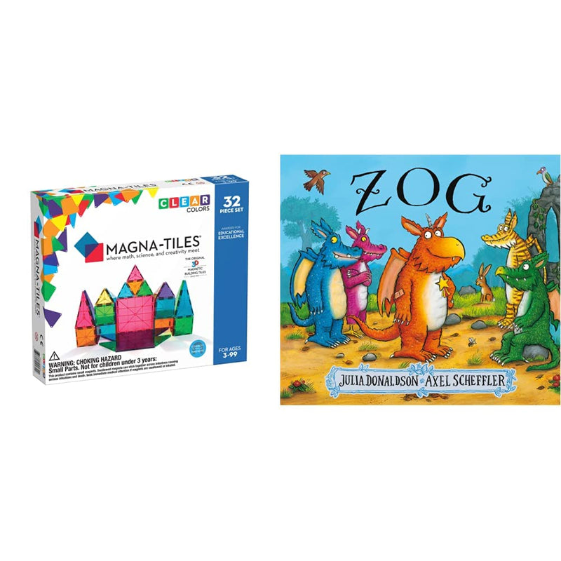 Magna-Tiles Clear Colors 32 piece set & Zog
