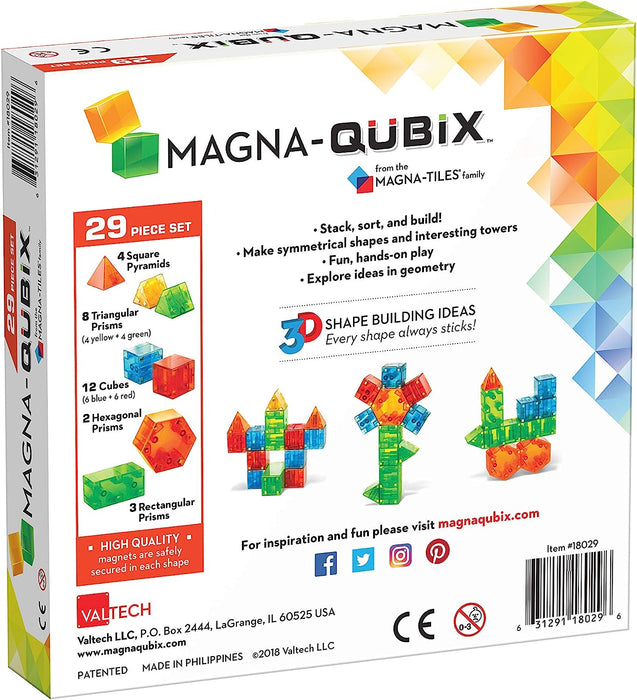 MAGNA-QUBIX 29-Piece Magnetic Construction Set, The ORIGINAL Magnetic Building Brand