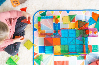 Magna-Tiles Storage Bin & Interactive Play-Mat, Collapsible Storage Bin With Handles for Playroom, Closet, Bedroom, Home Organization and Classroom, 12.5 x 11 x 8” Bin