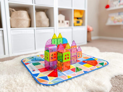 Magna-Tiles Storage Bin & Interactive Play-Mat, Collapsible Storage Bin With Handles for Playroom, Closet, Bedroom, Home Organization and Classroom, 12.5 x 11 x 8” Bin