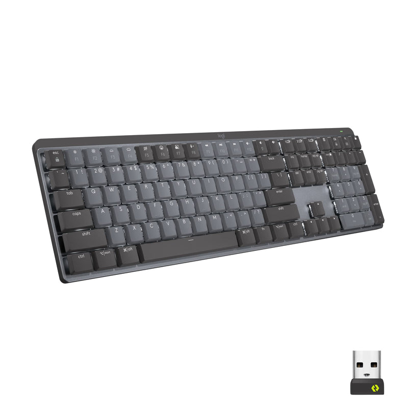 Logitech MX Mechanical Wireless Illuminated Performance Keyboard, Tactile Quiet Switches, QWERTY Pan Nordic Layout - Grey