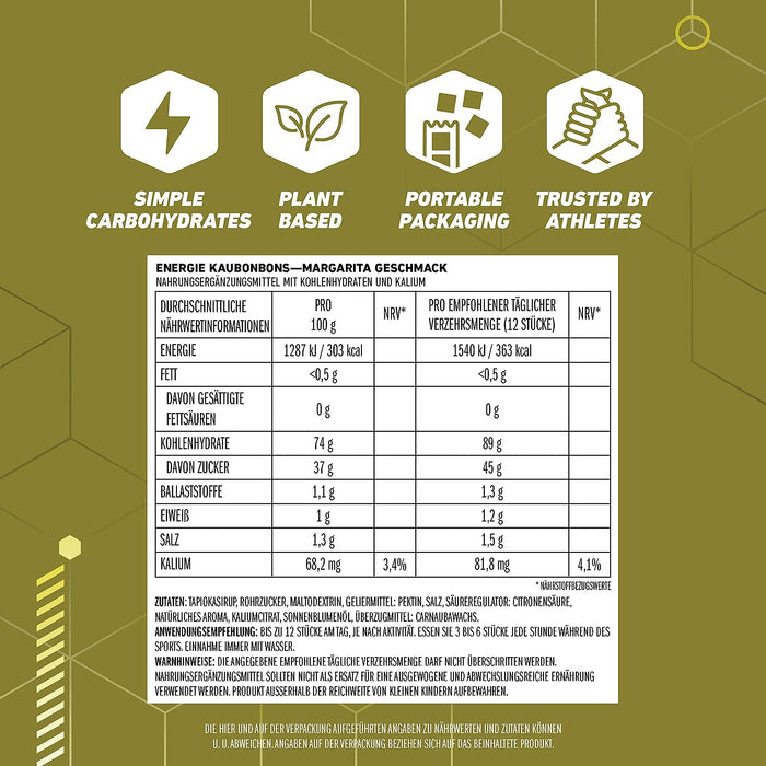 Clif Bloks Energy Chews Nahrungsergänzungsmittel während und Pre Workout, Margarita Zitrus, 18 x 50 g Maragarita Citrus