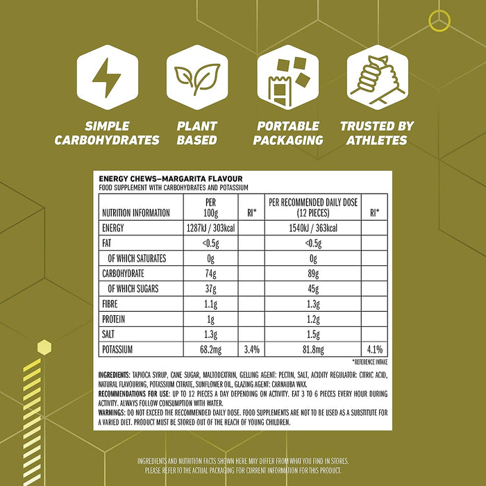 Clif Bloks Energy Chews Nahrungsergänzungsmittel während und Pre Workout, Margarita Zitrus, 18 x 50 g Maragarita Citrus