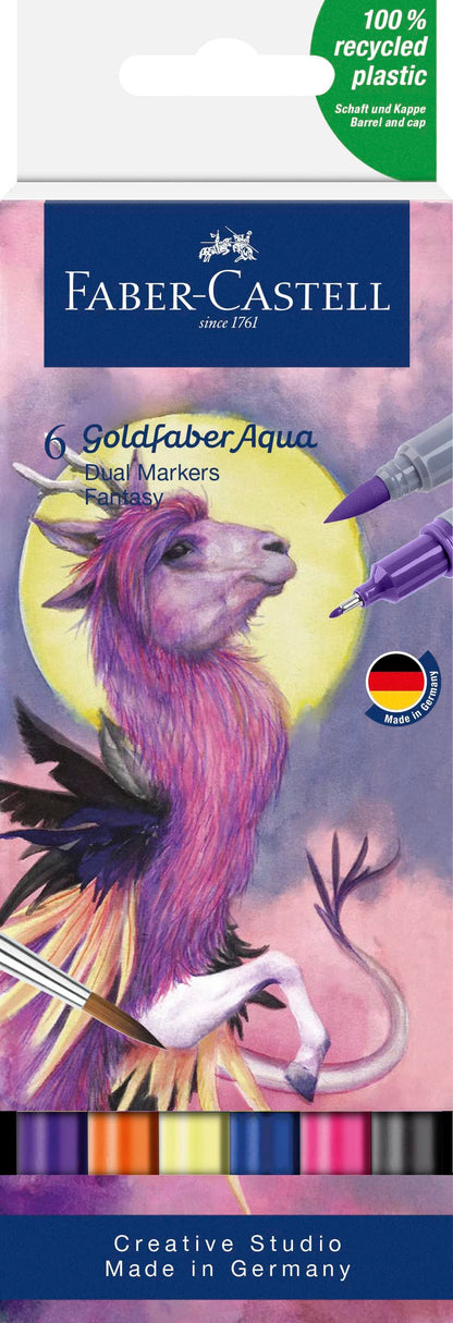 Faber-Castell Goldfaber Aqua Dual Marker - Portemonnee van 6 - Fantasy