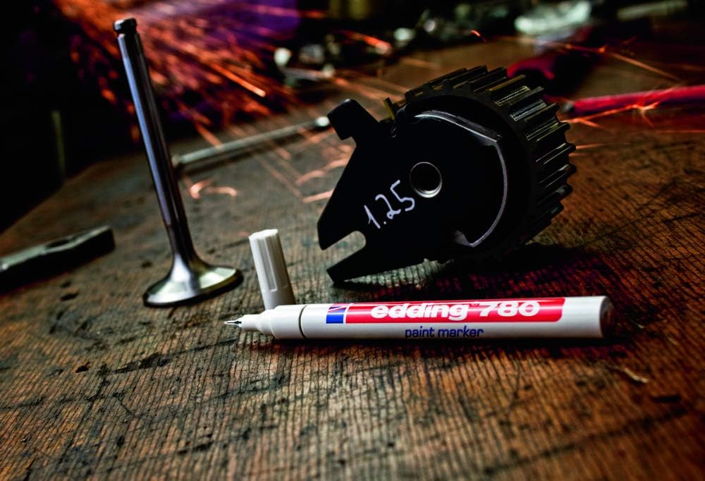 edding 780 paint marker - silver - 10 pens - round tip 0.8 mm - paint marker for marking and labelling metal, glass, rocks or plastic - heat-resistant, permanent, smudge-proof and waterproof 03: 10 Pens - Silver