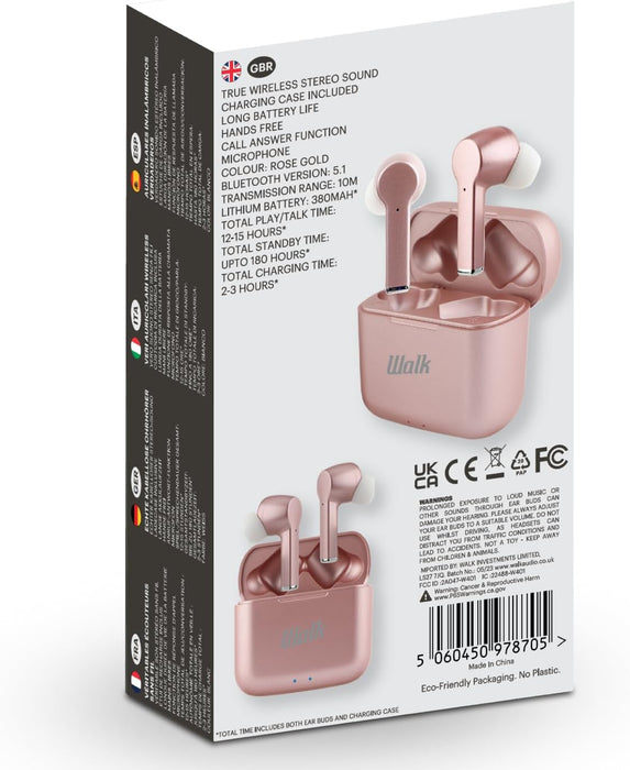 Walk W401RG Audio TWS Earphones (Rose Gold