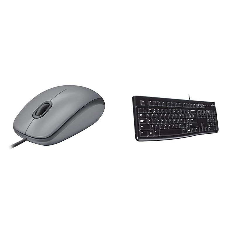 Logitech M110 Wired USB Mouse, Silent Buttons, Comfortable Full-Size Use Design, Ambidextrous PC/Mac/Laptop