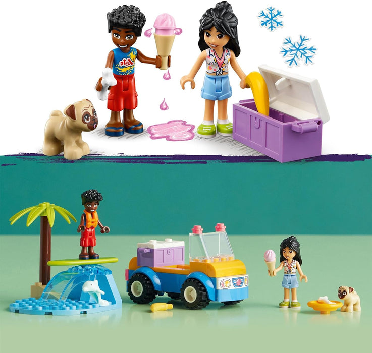 LEGO Friends Beach Buggy Fun Set with Toy Car, Surf Board, Mini-Dolls plus Dolphin and Dog Animal Figures, Summer Playset for 4 Plus Years Old Kids, Girls, Boys 41725