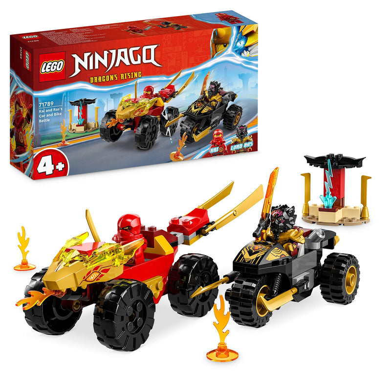 LEGO 71789 NINJAGO Kai and Ras's Car and Bike Battle Set, Ninja Racing Toy & 71780 NINJAGO Kai’s Ninja Race Car EVO 2in1 Racing Car Toy to Off-Road Vehicle Toy Building Block, 71789 + 71780