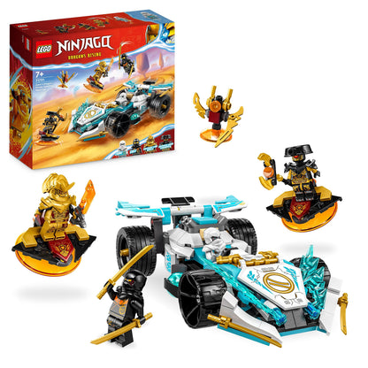 LEGO NINJAGO Zane's Dragon Power Spinjitzu Racing Car Toy for 7 Plus Year Old Kids, Boys & Girls, Vehicle Construction Set with Spinning Function and 4 Minifigures, Birthday Gift Idea 71791 Single