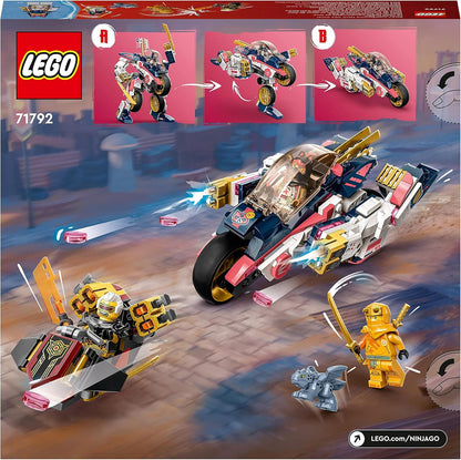 LEGO 71792 NINJAGO Sora's Transforming Mech Bike Racer, 2in1 Set with Transforming Mech Action Figure to Ninja Motorbike Toy & 71790 NINJAGO Imperium Dragon Hunter Hound Set + Imperium Dragon Hunter Hound Set